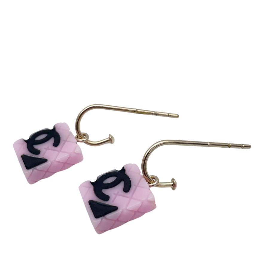 CHANEL シャネル フープピアス カンボン ココマーク 05C ピンク CHANEL シャネル フープピアス カンボン ココマーク 05C ピンク