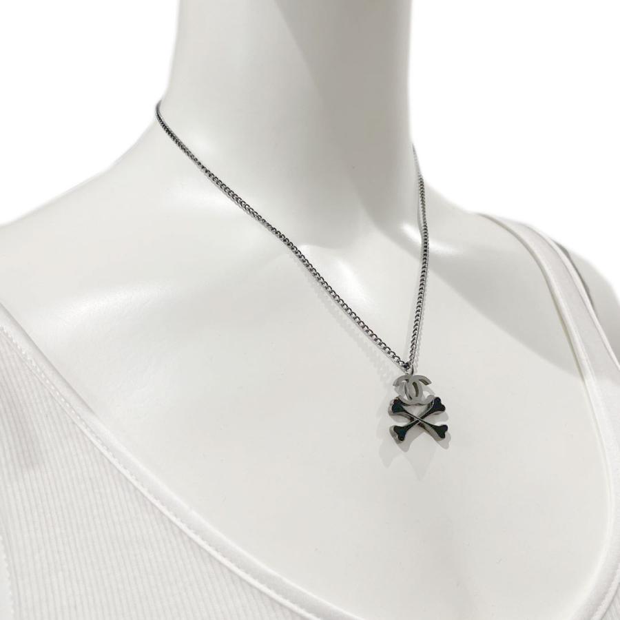 CHANEL（シャネル） ネックレス クロスボーン ココマーク 03P ガンメタ