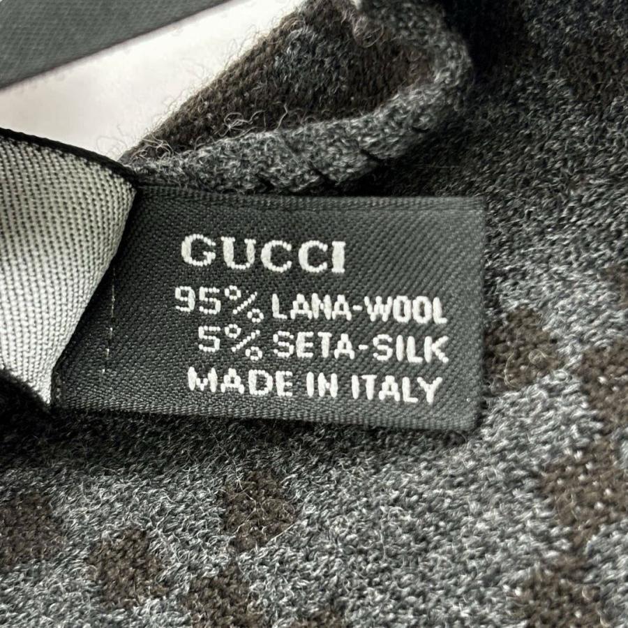 GUCCI（グッチ） マフラー ディアマンテ柄 ウール/シルク ブラウン