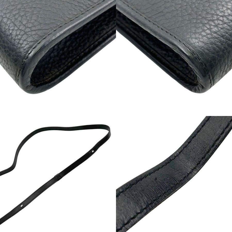 良品‼️クリスチャンディオール ステッチ レザーショルダーバッグ 黒 ゴールド skrtskrtskrt_t1110501