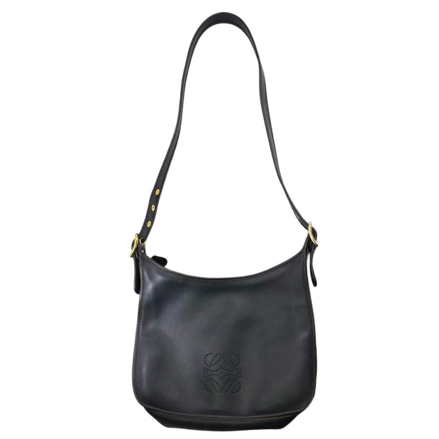 美品●ロエベ　ショルダーバッグ　アナグラム　ロゴ型押し　斜め掛け　レザー　黒色 楽天市場】【未使用品】【バッグ】LOEWE ロエベ アナグラム ロゴ