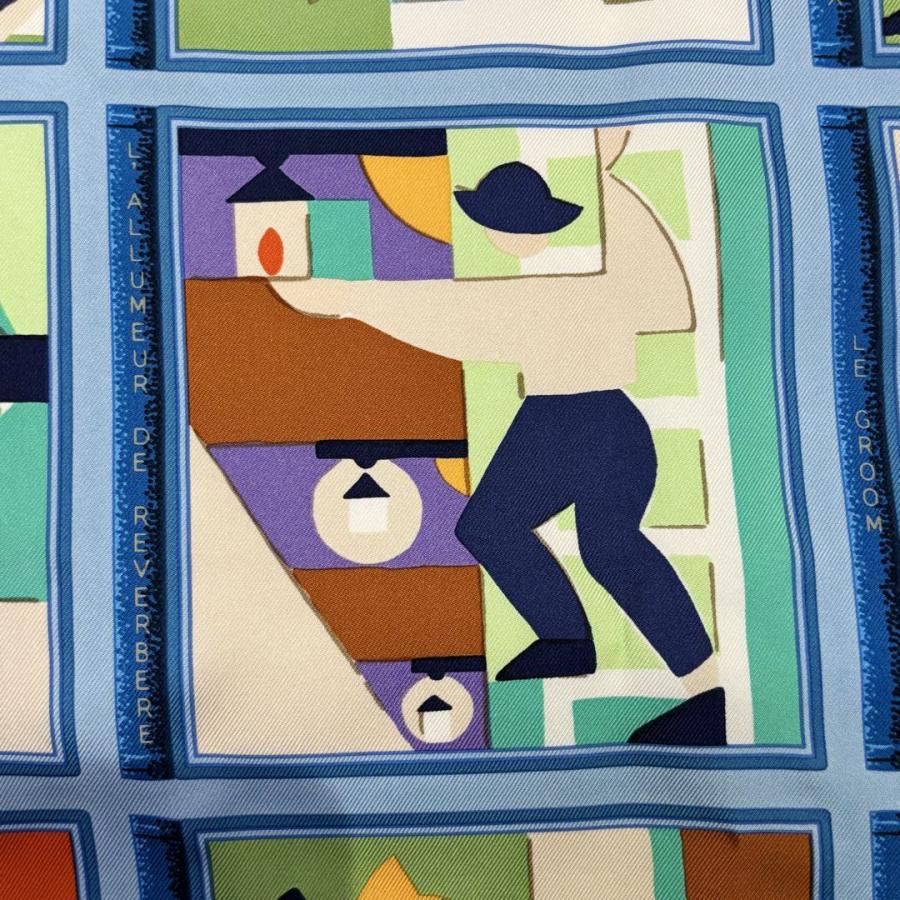 エルメススカーフ カレ90/柄名:パリの人々 パリ限定カラーは映え最高！日本完全未入荷！2024ソーエルメスの