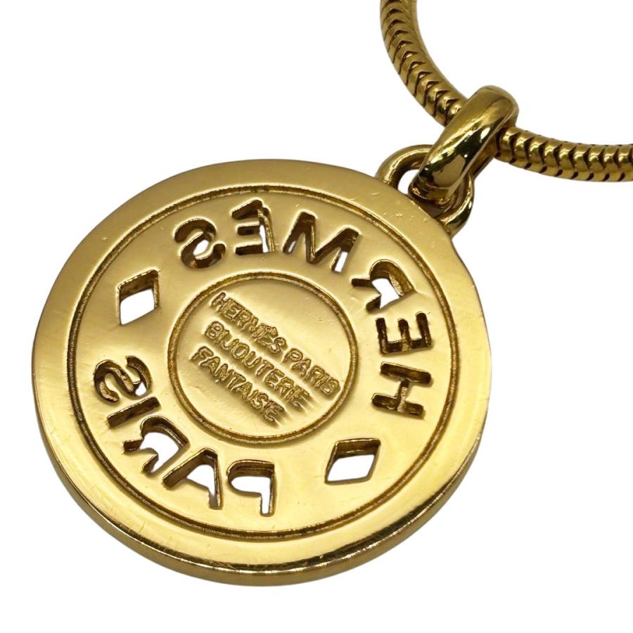 HERMES ゴールド チェーンネックレス HERMES（エルメス） ネックレス セリエ くり抜きロゴ スネークチェーン