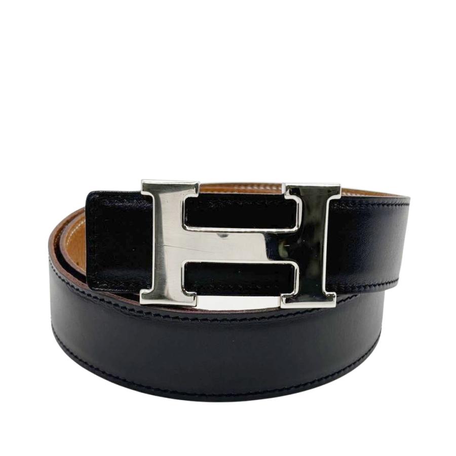 美品　エルメス　ボックスカーフ　コンスタンス　Hベルト　70 ブラック HERMES エルメス Hベルト コンスタンス 70 リバーシブル