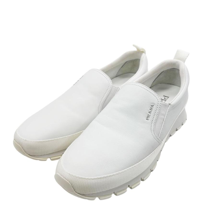 PRADA（プラダ） メンズ スリッポン スニーカー レザー ホワイト 6