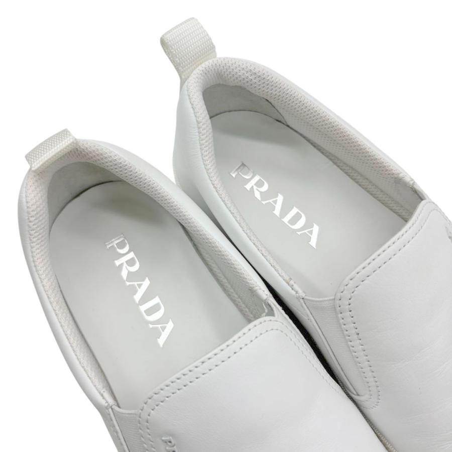 PRADA（プラダ） メンズ スリッポン スニーカー レザー ホワイト 6