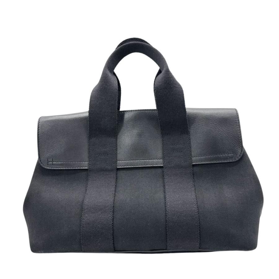 ポーチ付 HERMES エルメス ヴァルパライソ ブラック トワルシェブロン HERMES（エルメス） ハンドバッグ ヴァルパライソPM トワルシェブロン