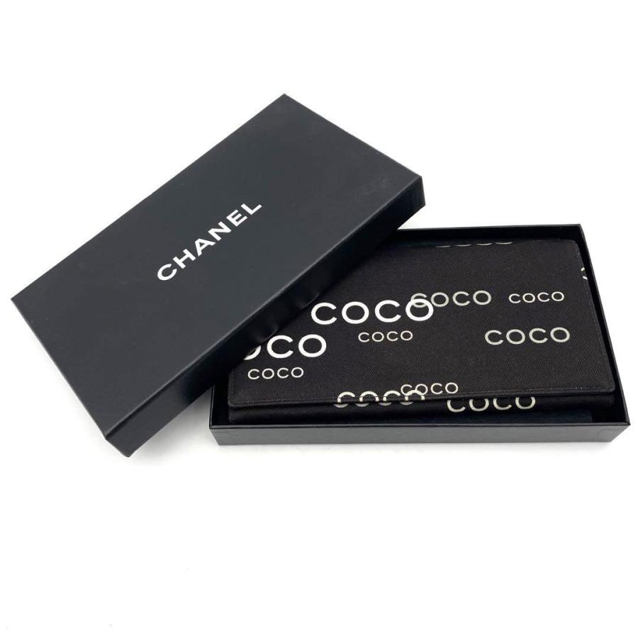 CHANEL（シャネル） COCO 二つ折り長財布 キャンバス ブラック 7番台