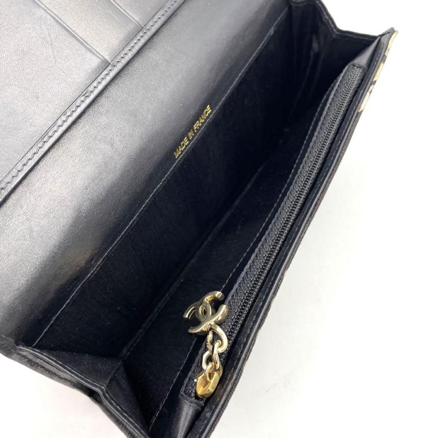 シャネル　CHANEL 長財布　二つ折り財布　ブラック　黒　レザー　ココマーク 本物保証】 シャネル CHANEL ココマーク 二つ折り 長財布 パテント