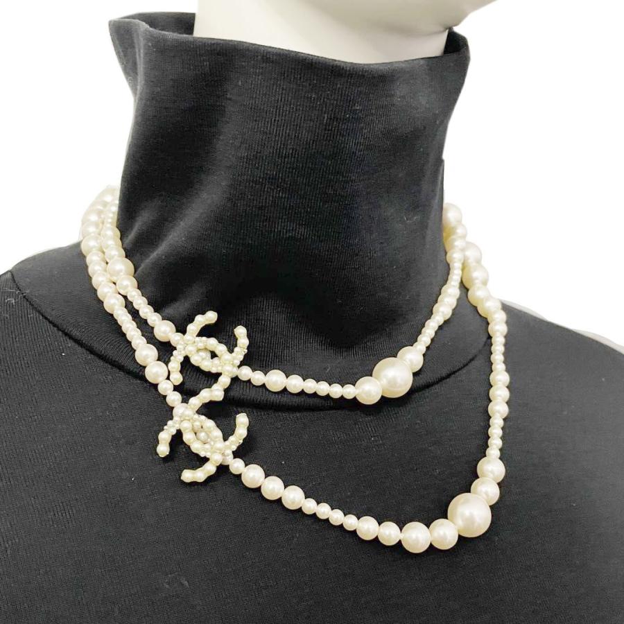 CHANEL シャネル ロングネックレス フェイクパール ココマーク