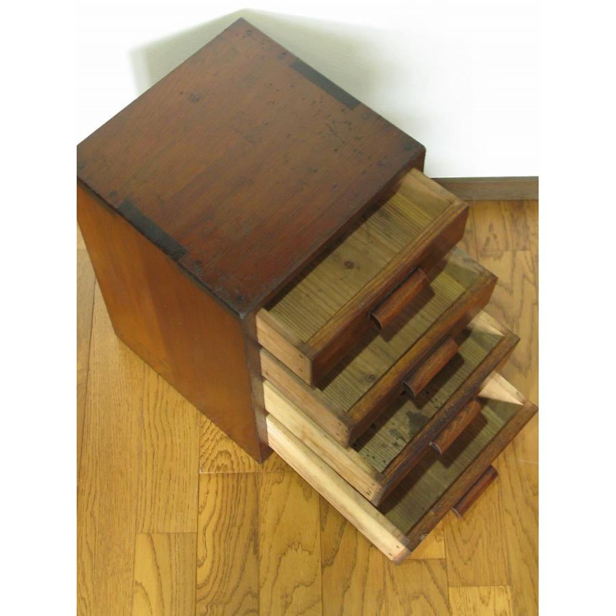 昭和 レトロ アンティーク 木製小引出 小物入 A4不可 : SK STORE