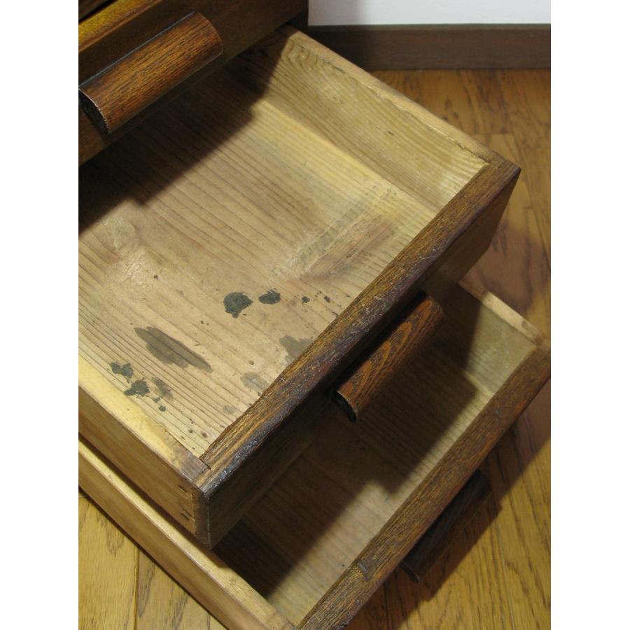 昭和 レトロ アンティーク 木製小引出 小物入 A4不可 : SK STORE