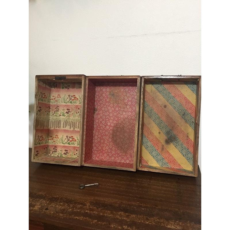 昭和 レトロ アンティーク 木製小引出 小物入 鍵付 : SK STORE - 通販