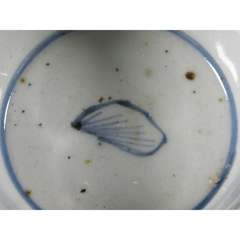 古伊万里 染付 山水文 見込み岩波文 蛇の目高台 蕎麦猪口 (16) : SK