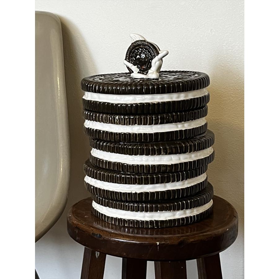  クッキージャー(1850年頃) ヴィンテージ キャラもの オレオ 陶器製 クッキージャー 保存容器