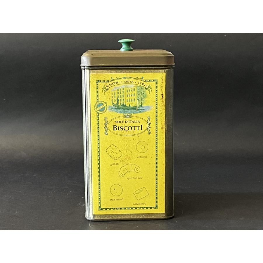 ヴィンテージ イタリア SOLE D’ITALIA BISCOTTI ビスケット缶 Tin缶 保存容器 old449SK STORE