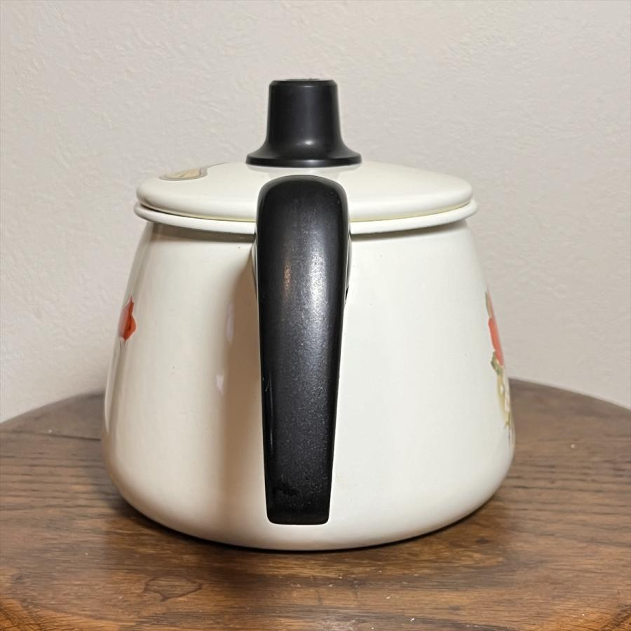 ヴィンテージ 昭和レトロ 花柄 マルエス印 エナポット ルリー 1L ヴィンテージ 昭和レトロ 花柄 マルエス印 エナポット ルリー 1L