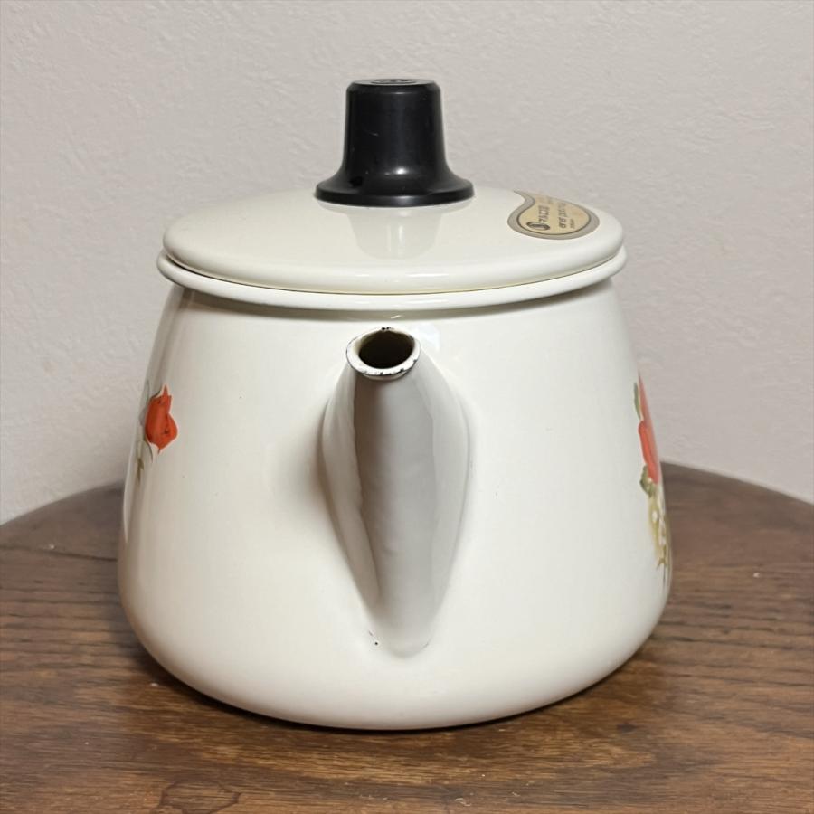 ヴィンテージ 昭和レトロ 花柄 マルエス印 エナポット ルリー 1L ヴィンテージ 昭和レトロ 花柄 マルエス印 エナポット ルリー 1L