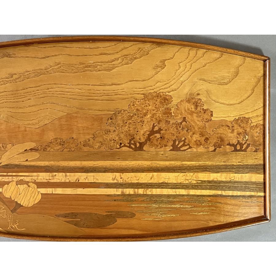 LALIQUE Emile Galle エミール ガレ 寄木細工 マルケトリ 象嵌 木製