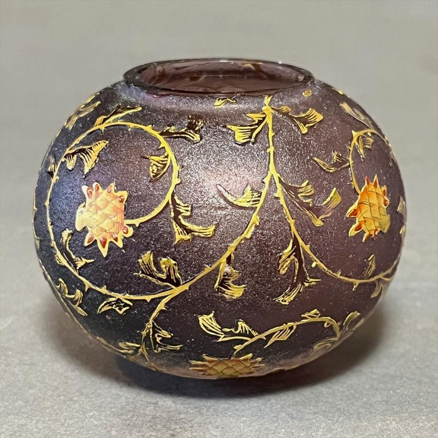 DAUM NANCY ドーム ナンシー 金彩 アザミ 花図 ミニチュア 花生 花器