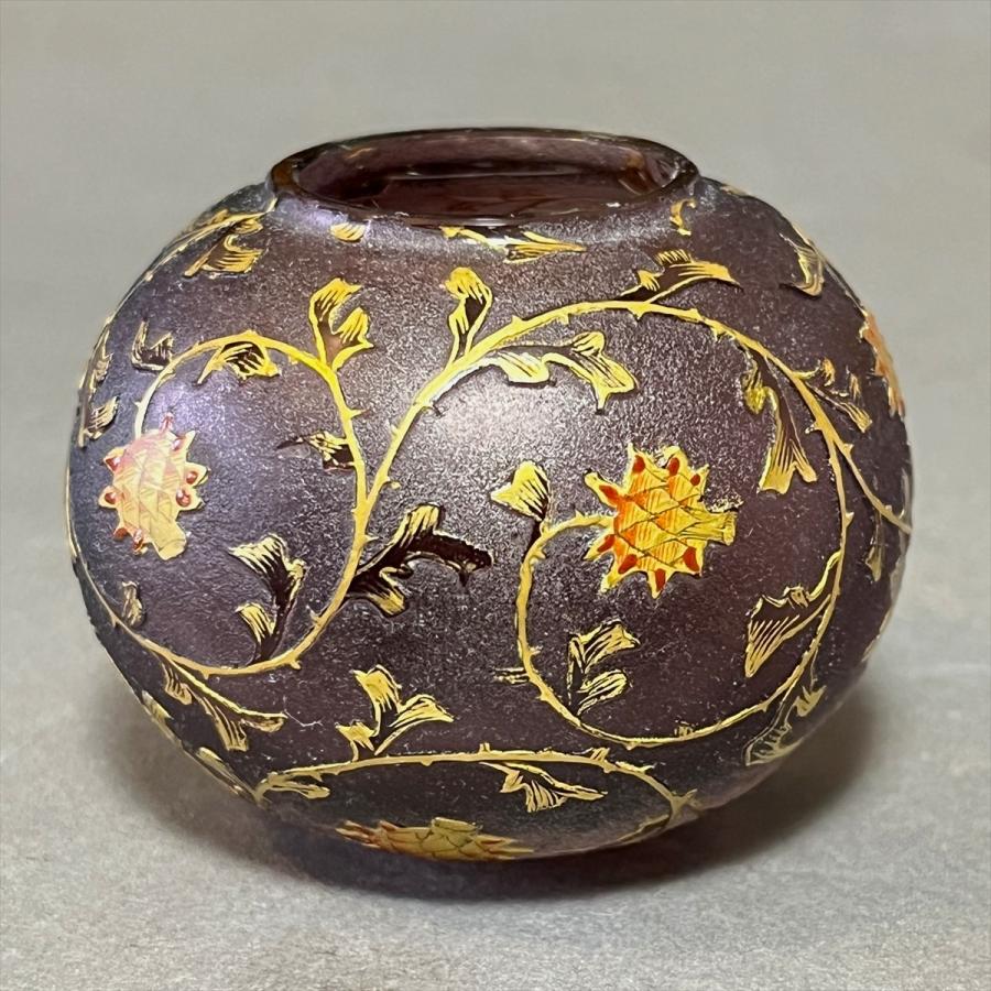 DAUM NANCY ドーム ナンシー 金彩 アザミ 花図 ミニチュア 花生 花器