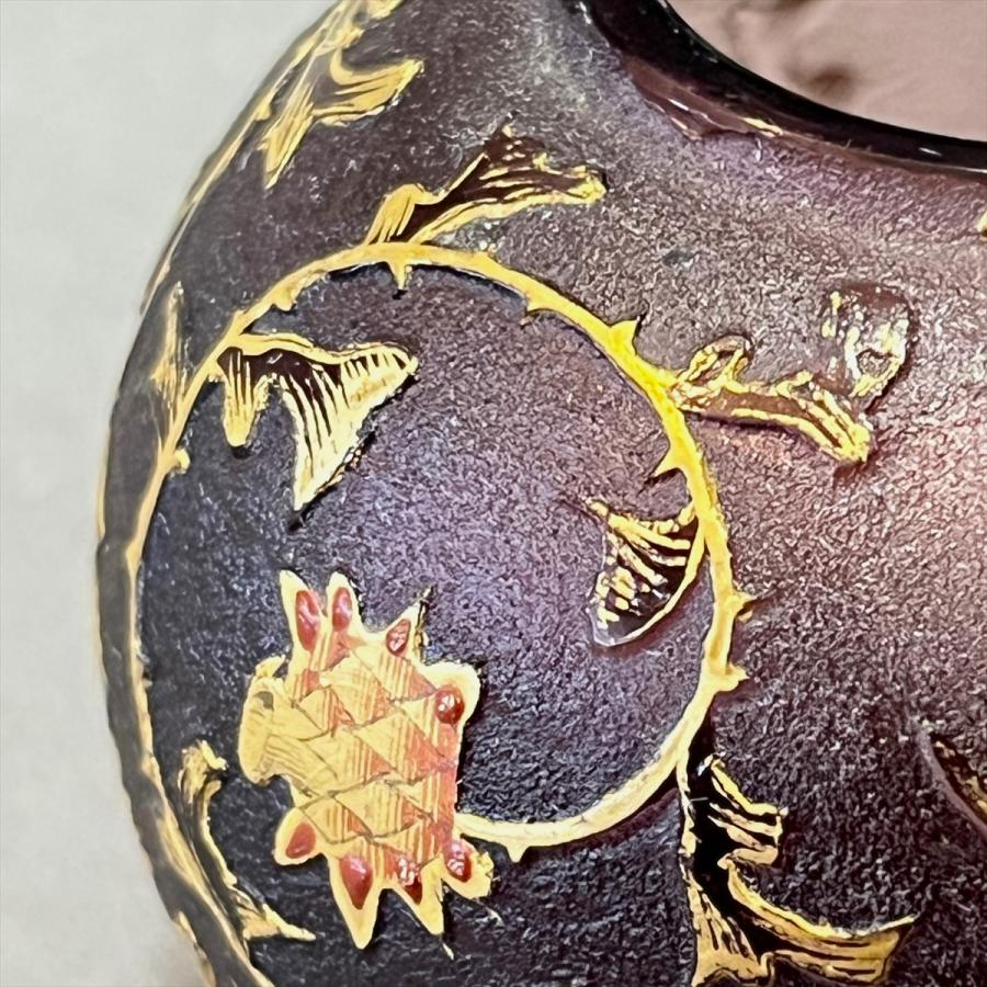 DAUM NANCY ドーム ナンシー 金彩 アザミ 花図 ミニチュア 花生 花器