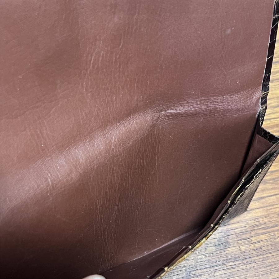 ヴィンテージ ワニ革 クロコダイルレザー バッグ クロコ札入付 : SK