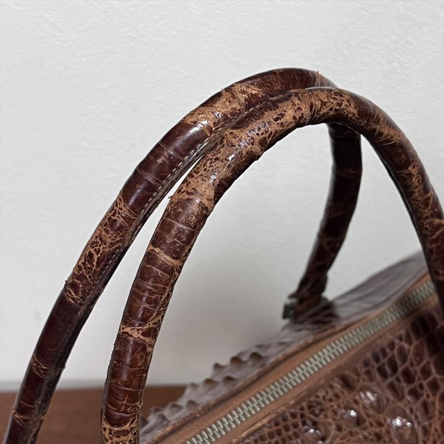 ヴィンテージ ワニ革 クロコダイルレザー バッグ クロコ札入付 : SK