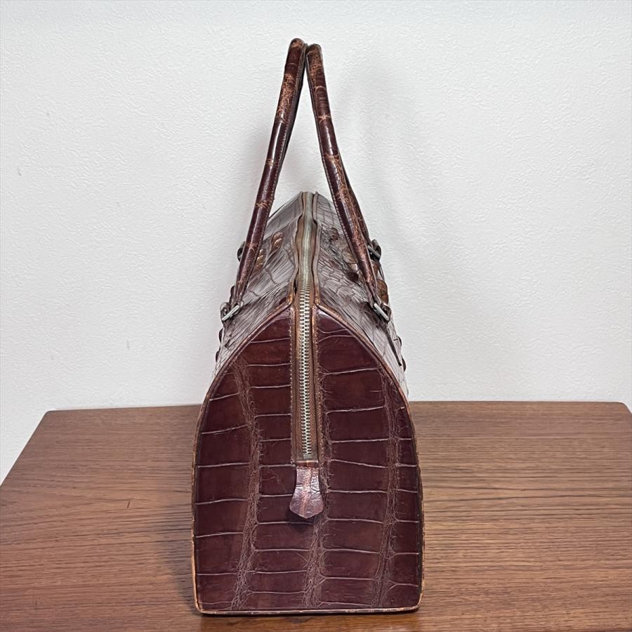 ヴィンテージ ワニ革 クロコダイルレザー バッグ クロコ札入付 : SK