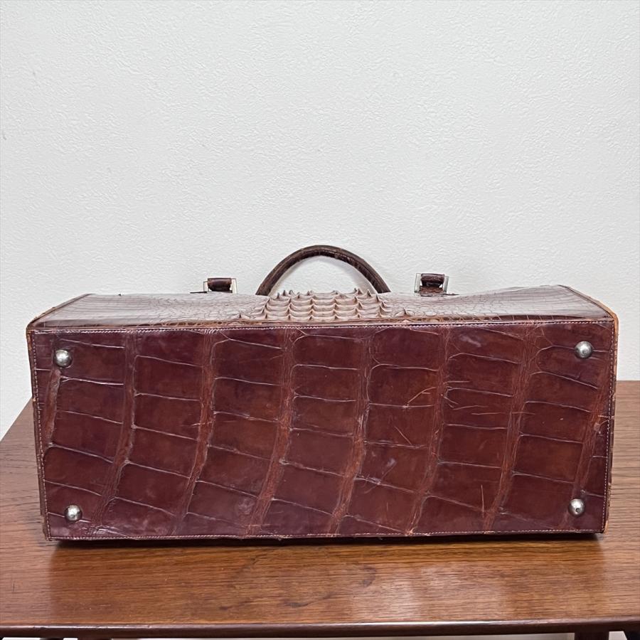 ヴィンテージ ワニ革 クロコダイルレザー バッグ クロコ札入付 : SK