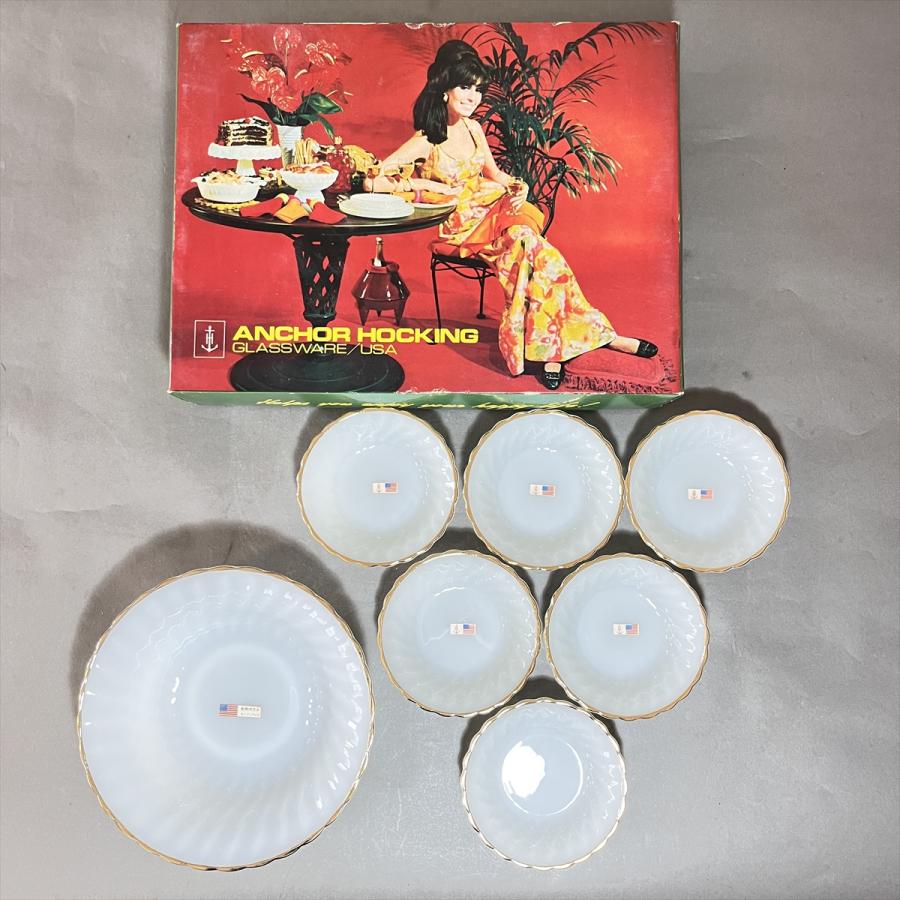 FIRE KING ヴィンテージ ANCHOR HOCKING アンカーホッキング ホワイト