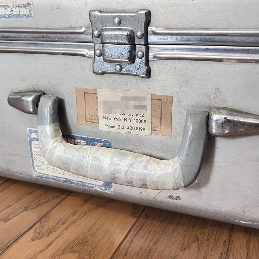 ヴィンテージ 昭和レトロ アルミトランク スーツケース カギ無 : SK