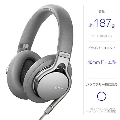ソニー ヘッドホン MDR-1AM2 S : ハイレゾ 密閉型 折りたたみ式 ケーブル着脱式/バランス接続 Φ4.4ケーブル同梱 リモコン/マイ     商品情報    ・シルバー  MDR-1AM2 S・・Color:シルバー・広帯域再生を実現