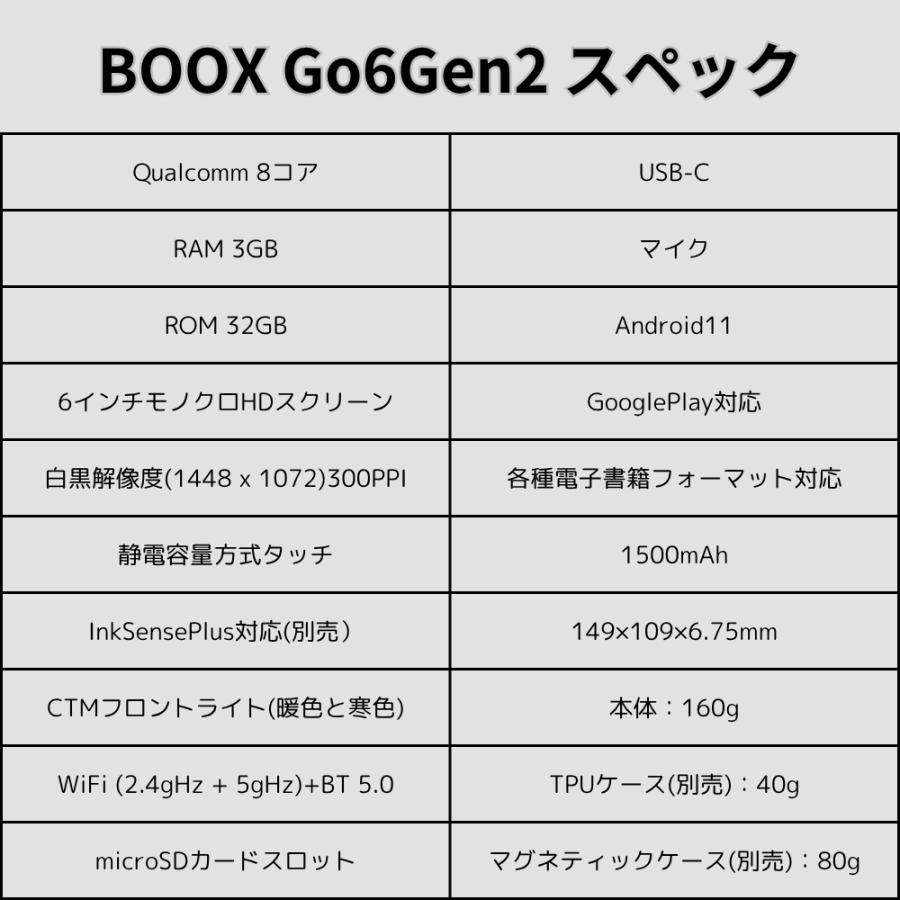 BOOX 【6インチ】BOOX Go6 Gen2 電子書籍リーダー 6インチ 電子