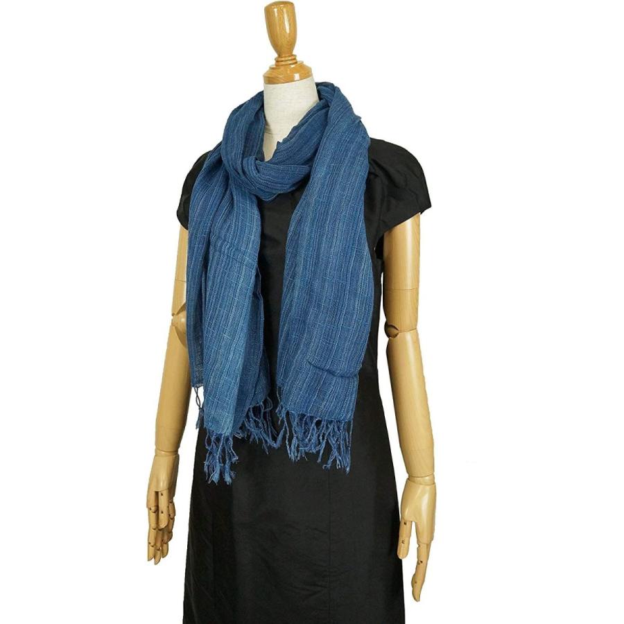 21超人気 藍染め コットンストール 無地 大判 財布 帽子 ファッション小物 Kasmed Uz