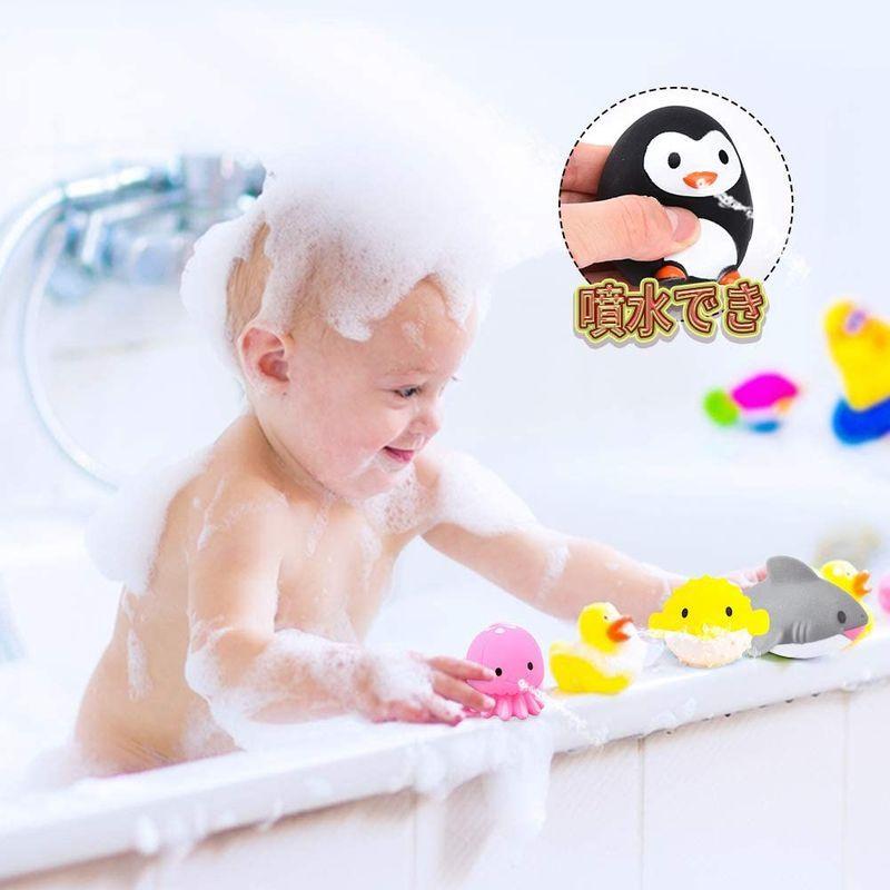 Joygrow お風呂 おもちゃ 水遊びおもちゃ 赤ちゃん 子供 シャワー かわいい 動物すくい 噴水 お風呂 幼児 魚網 アヒル クジラ 新素材新作