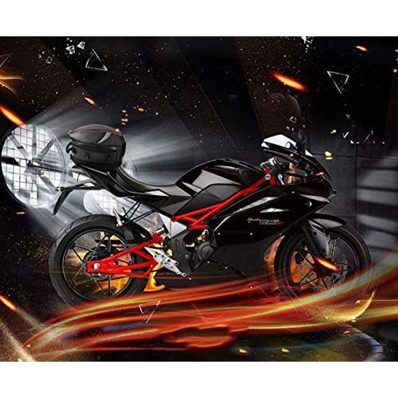 MOTOGS バイク用 オリジナルデザイン 炭素繊維 拡張機能あり 防水 耐久性 シートバッグ 多用途 (赤ライン)｜sky-fourth｜04