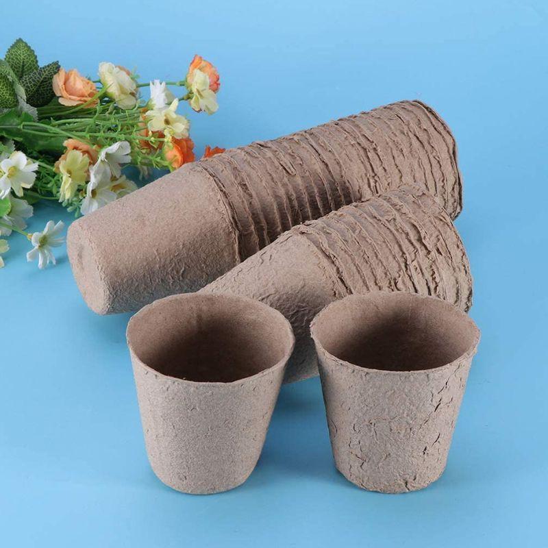 Iplusmile 育苗ポット 12個セット ジフィーポット 保育ポット 園芸用品 植物栽培 泥炭ポット 紙パルプ 日本正規代理店品 泥炭ポット