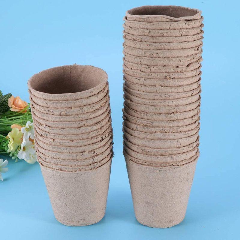 Iplusmile 育苗ポット 12個セット ジフィーポット 保育ポット 園芸用品 植物栽培 泥炭ポット 紙パルプ 日本正規代理店品 泥炭ポット