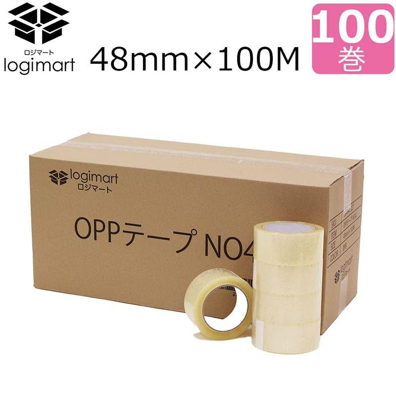 OPPテープ　48mm×100M　透明　1ケース100巻　ロジマート　(NO42(100巻))