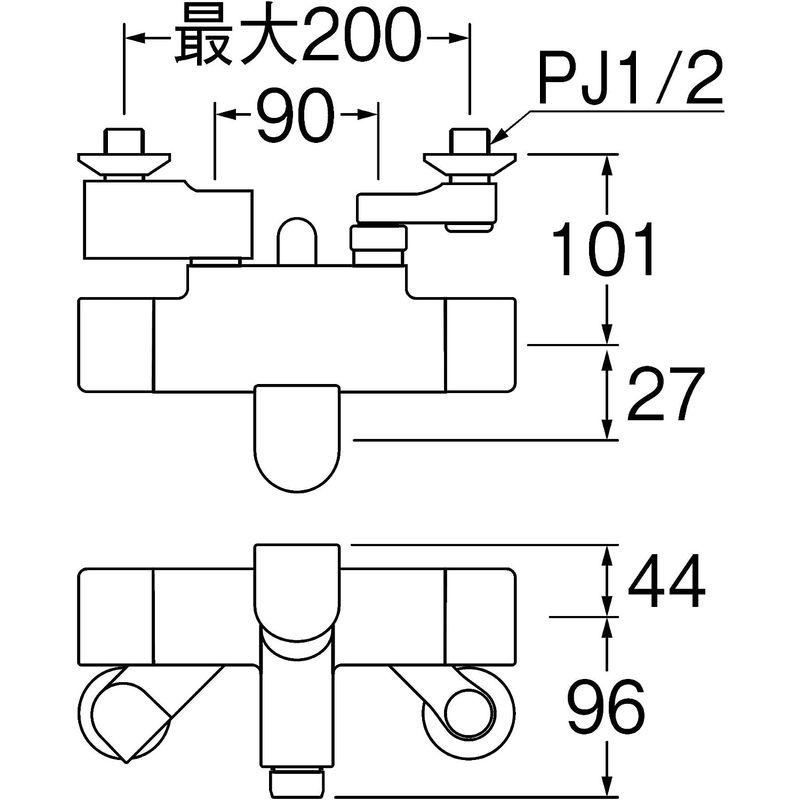 SANEI　サーモシャワー混合栓　カラン側　自閉式　ストップシャワー　SK1816T2-13　一定時間で自動止水　シルバー