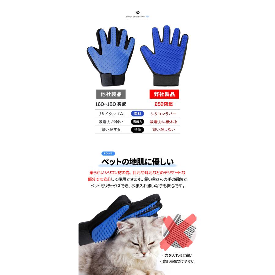 在庫処分 ペット グルーミング グローブ 手袋 両手セット ブラシ