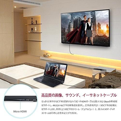 HDMI to HDMI 変換ケーブル MicroHDMI to HDMI 高速金メッキHDTV 変換アダプター コンバーター 3D 4K オーディオリターン オスtoオス変換 ブラック｜sky-sky｜05