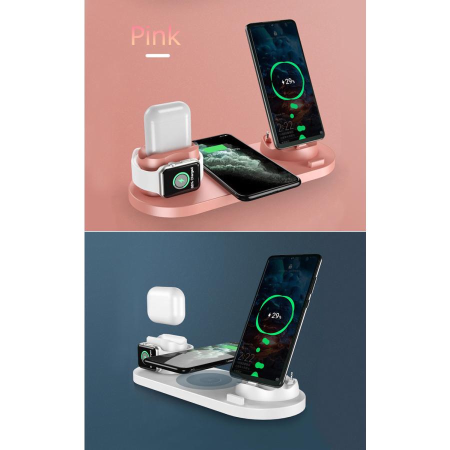 ワイヤレス充電器 iphone ワイヤレス 充電器 6in1 充電スタンド