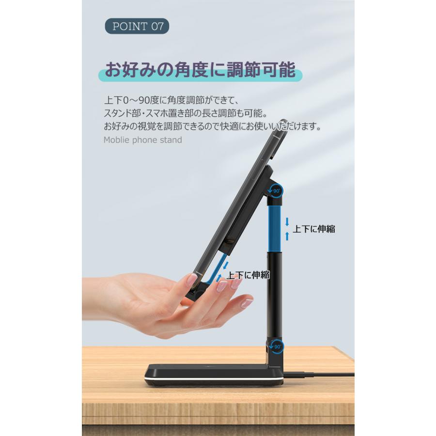 ワイヤレス 充電器 iphone16 2in1 スマホスタンド Qi 急速充電器