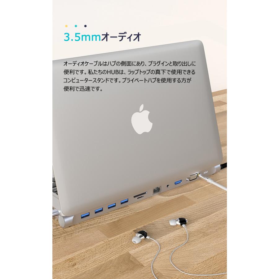 ドッキングステーション type-c USB 11in1 LAN RJ45 3ポート 5Gbps