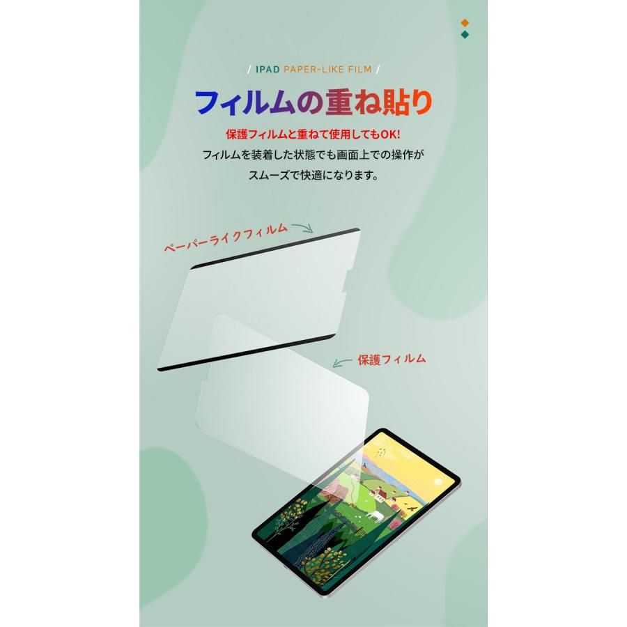 ipad ペーパーライクフィルム 着脱式 液晶保護フィルム iPadフィルム 保護フィルム iPadフィルム ペーパーライク iPad 保護シート iPad air iPad mini iPad pro｜sky-sky｜07