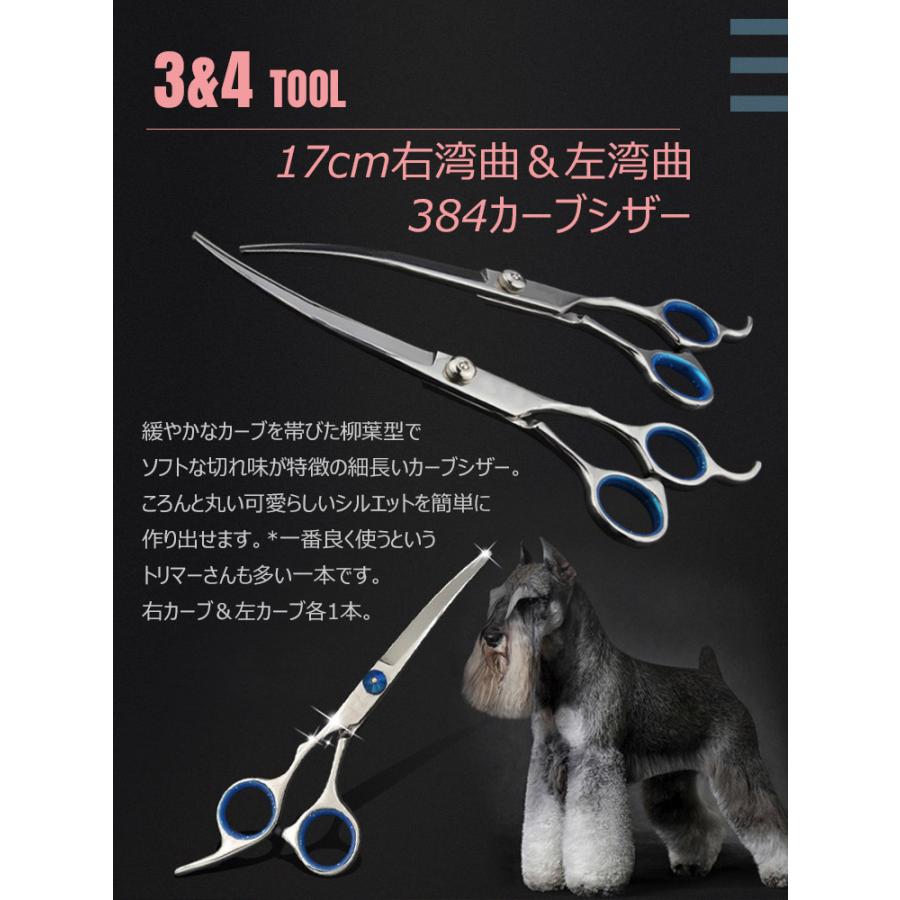 トリミングシザー 5点セット トリミング ハサミ 犬 猫 カーブ 初心者