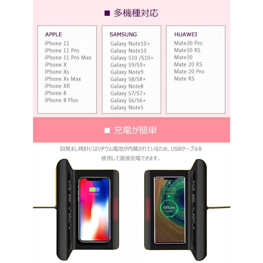 置き時計 Qiワイヤレス充電機能 目覚まし時計置時計 時計 小型 Led時間 温度 カレンダー表示おしゃれ 卓上 時計 人気 光 日付 温度 ワイヤレス充電器 急速充電 Uc 1165 Skyヤフーショップ 通販 Yahoo ショッピング