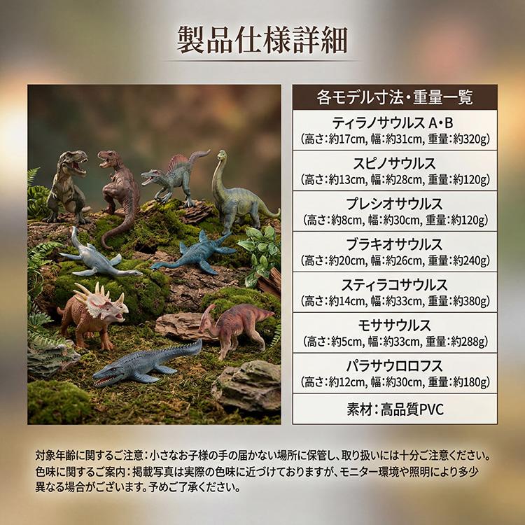 恐竜 おもちゃ フィギュア 人形 ティラノサウルス ブラキオサウルス T